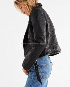 Bulk Customized Design Slim Women Genuine Sheepskin Lambskin Leather Jackets