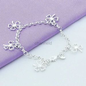 Bangle Fashion Sample Silver Bracelet 925 Clover Bracelet for Women Charm Jewelry Wedding Gifts 240319
