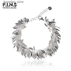 Charm-Armbänder F.I.N.S Einzigartiges Grasrock-Seriendesign Reines S925-Sterlingsilber Blätter Quaste Verstellbare Hand Boho Feiner Schmuck L240320