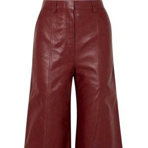 Genuine Leather Handmade Leather Pants for Woman Women Crop Top Sleeveless Bottom Cut One Shoulder Two Piece Set Yoga