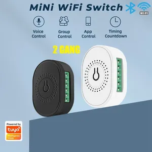 Smart Home Control 2Ch Tuya WiFi Switch Fan Controller Stepless Speed ​​Voltage Regulator för Alexa Google Life