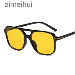 نظارة شمسية مربعة نساء 2022 مصممة رجعية صافية صفراء أشعة الشمس الرجال عتيقة ظلال برشام عتيقة ل D021Sunglassessessunglasses