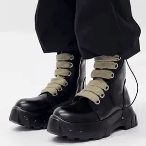 Boots Ro Motorcycle Men Zipper British Punk Retro Riding Europe Platform Boots.