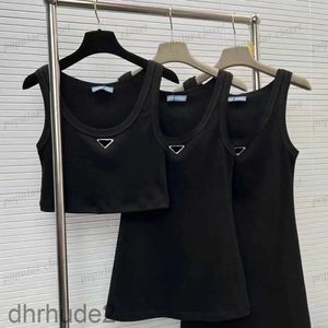 Meninas tanque superior colete coleção saia das mulheres vestido longo médio curto designers carta triângulo sem mangas blusa topos qualidade pzjq