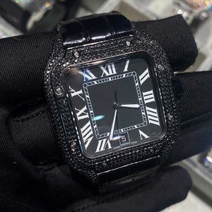 Hip Hop Bussdown VVS Moissanite Diamond Märke Stainlwatchess Steel Mens Automatic Mechanical Luxury Brand Watchwatches