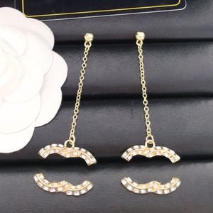 Superior carta brincos marca designer studs pérola brinco de cristal eardrop design das mulheres presentes amor casal sier parafuso prisioneiro acessórios jóias