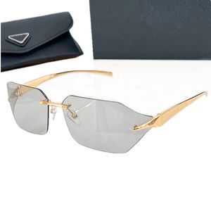 2024 Fashion Hipster Model Metal Rimless Solglasögon UV400 Individuell design5S5 Lätt unisex HD Körglasögon Goggles Fullset Design Case