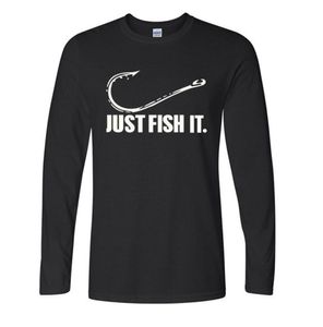 2019 New Love Fishing Tshirt Fashion Men It Funny Fishing Angler Hook Baittackle Preshrunk Cotton Long -Sleeve TシャツX12272758691