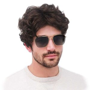 Synthetic Wigs Short black mens wig with curly and fluffy wigs mens natural synthetic wigs mens daily party wear 240328 240327