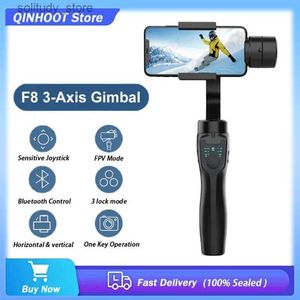 Stabilizzatori F8 palmare supporto per telefono cellulare con giunto universale a 3 assi stabilizzatore anti-vibrazione per registrazione video adatto per smartphone iPhone Q240319