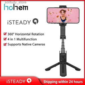 Stabilizers Hohem iSteady Q single axis universal joint stabilizer automatic balance selfie stick adjustable tripod with smartphone remote control Q240319