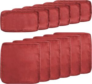 Pillow 12-Pieces Outdoor Patio Cover Replacement Slipcovers With Zipper Design For Furniture Sofa Couch-Red