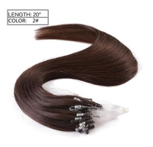 Estensione dei capelli con anello Micro Loop di qualità 9A 100 capelli umani peruviani con colore marrone 1 g Filo 100 g Confezione Grande sconto DHL 7789169