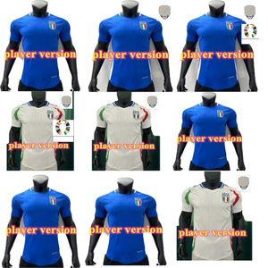 Itália 24 25 Jersey de futebol Maglia ItALia Euro Cup Camisa de futebol da seleção masculina versão de jogador Kit Conjunto completo 125º aniversário Home Away CHIESA BARELLA