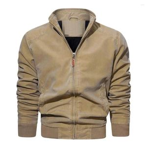 Jaquetas masculinas de algodão inverno gola simples casaco casual cor sólida quente manga longa jaqueta outono masculino outwear