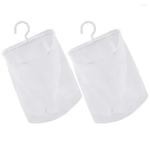 Storage Bags 2 Pcs Mesh Bag Toys With Hanger Kitchen Holder Household Hanging Pp Fruit Pouch Travel Vegetable