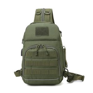 Väskor Miltitary Tactical Shoulder Bag Men Outdoor Army Airsoft Molle ryggsäck Fiskejakt Camping Vandring Chest Sling Packs