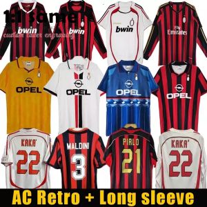 Retro Soccer Jerseys long sleeve Kaka Baggio Maldini VAN BASTEN Pirlo Inzaghi Gullit Shevchenko Vintage Shirt Classic football Shirt 96 97 06 07