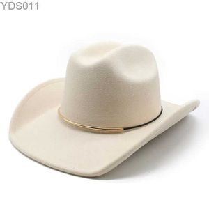 Breda Brim Hats Bucket Cowboy Caps för män Cowgirl Country Hat Accessories Golf Cap Party Jazz British Cup Luxury Woman Panama Fedora 240319