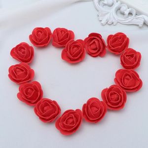 Dekorativa blommor 3.5 cm Artificial Rose Head Valentine's Day Flower Pe Foam Diy Bouquets Wedding Party Decoration