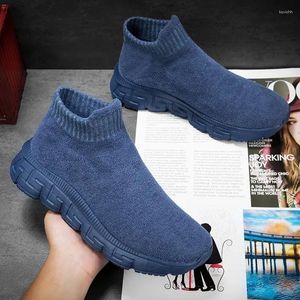 Casual Shoes Womens Sneakers Slip-On High Tops Women Brand Fashion Breatble Men City Leisure Sock Female Tennis Trainers