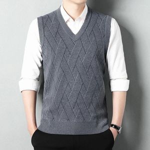 Men's Vests Thickened Casual Sweater Tank Top Autumn And Winter Warm V-neck