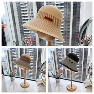 Elegant designer bucket hat spring/summer sun protection hats foldable and portable fisherman's hat silk linen woven belt breathable beach hat