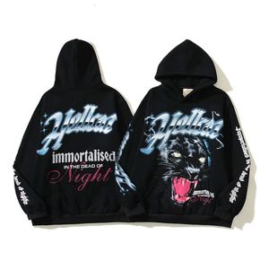 Designer hoodie små och trendiga high street hoodies svart natt snö leopard lös casual hooded trend varumärke hoodie för män
