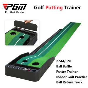 AIDS PGM 2,5 m/3m Boll Return Fairway Golf Sätt tränare Rubber Sole inomhus Golf Putter Mat med Baffle Office Mini Practice Filt