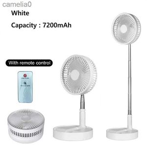 Ventilatori elettrici 7200mAh Ventilatore portatile ricaricabile USB Ventilatore telescopico pieghevole per uso domestico Ventola di raffreddamento elettrica a basso rumore Ventilatore da campeggio domestico a 3 velocitàC24319