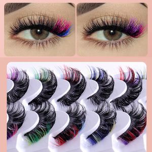 High quality 3D Mink Eyelashes Expensive false eyelashes Color thick raised long eyelashes Explosive dance watch actor makeup eyelashes wholesale