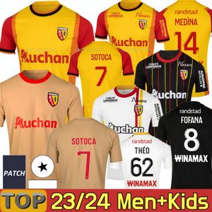 Maillot RC LeNs 23/24 Camisas de futebol Kid Kit Liga dos Campeões Camisas de futebol Pé Home Away Terceiro 3º 4º 2023 2024 SOTOCA FOFANA BUKSA PEREIRA DA COSTA S-2XL