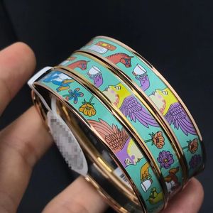 Bangle stainless steel gold buckle bracelet Paintings Enamel Bracelets fashion jewelry men and women bracelets 18cm