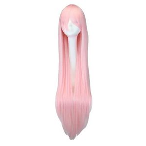 Perucas sintéticas cosplay perucas qqxcaiw longa reta cosplay luz rosa 40 100 cm perucas de cabelo sintético 240328 240327