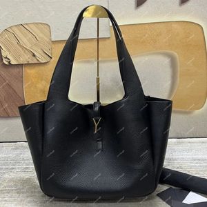 Designer BEA Textured Leather Tote Women Large Shopping Bag Classic Gold Letter Hardware Purse Hobo Luxurys Handbags Black Shoulder Bag