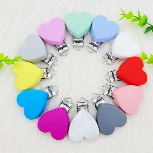 Necklaces 10/50PCS Silicone Pacifier Clip DIY Baby Teething Teether Necklace Bead Tool Nurs Gift Round Heart Accessories Nipple Clasps