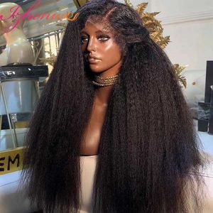 Synthetic Wigs Synthetic Wigs 30 Inch Transparent Kinky Straight 360 Lace Frontal Human Hair Wigs Yaki Straight 13x6 13x4 Lace Front Human Hair Wigs For Women 240329