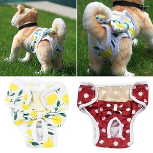 Cão vestuário fraldas calças fisiológicas filhote de cachorro calcinha feminina shorts roupa interior lavável feminino diper pet cat roupas S-XL