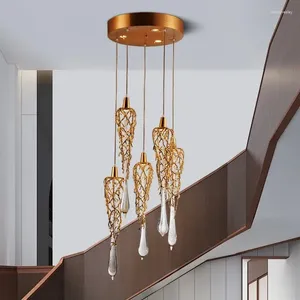 Chandeliers Liquid Triple Chandelier Modern Gold Luxury Crystal Light For Dining Living Room Tree Branch Bedroom Bedside Lamps