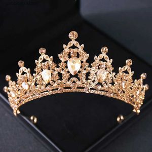 Tiaras Itacazzo Bride Tiara Champagne Crown Crown Crown Wageant Свадьба головной убор (поставляется со вспомогательными фиксированными зажимами для волос) Y240319