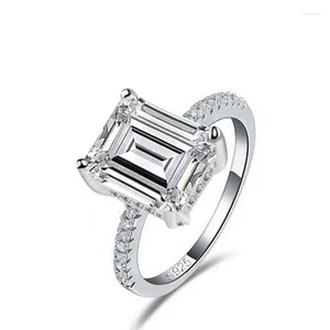 Pierścienie klastra 2024 Projekt luksusowy różowy krój 925 Srebrny pierścień dla kobiet