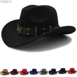 Breda randen hattar hink 2 storlekar män kvinnor västra cowboy panama sunhat utomhus fedora mössa trilby sombrero party rese storlek US 7 1/4 uk l 240319