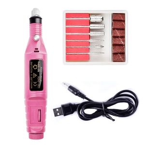 1 Set Professional Electric Nail Drill Machine Manicure Milling Cutter Nail Art File Grinder Grooming Kits nagellackborttagare