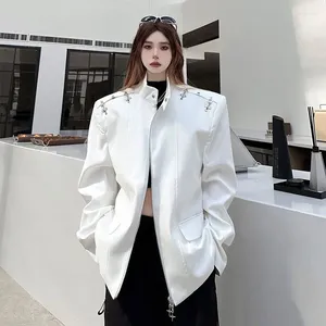 Women's Jackets Fashion Jacket Premium Sense Fall And Winter Shoulder Pads Coat Buckle Pilot Personalized Women Clothes