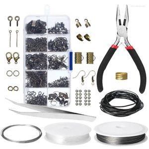 Kit di riparazione per orologi 10 Griglia per gioielli in filo di perline Strumento Fibbia per aragosta Collana fatta a mano fai da te Combinazione di materiali Pinze a mano Set