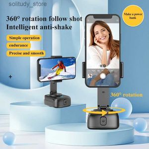 Stabilizers Q11 Automatic Facial Tracking Universal Joint Stabilizer Real time Video Tracking Photo Mobile 360 Rotation Self Shooting Q240319