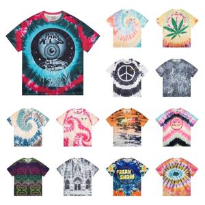 Mens Womens designer t shirt Brand Summer T shirts tie-dye vintage High street short sleeve luxury tees Couple loose pure cotton breathable casual T-shirt Magliette
