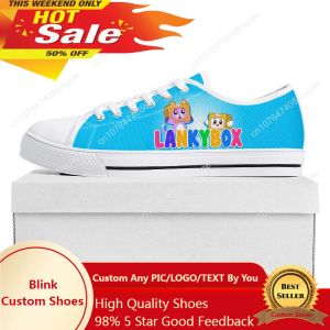 Schuhe Lankybox Musiker Low Top Sneakers Frauen Herren Teenager Hochwertige Sneaker -Leinwand Custom Make Shoes Customize Schuh weiß