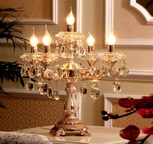 Modern gold Led candle holders reading light large Wedding led table lamp Restaurant Clear glass candlestick Bar dinining room tab7111127