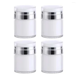 Frascos de armazenamento 4 Pcs Press Cream Jar Airless Lotion Dispenser Creami Bomba de vidro Frascos de viagem Buttercream